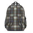 thumbnail image 3 of Brown and Blue Checkered Pattern Backpack for School, Cute School Bag with Adjustable Shoulder Straps and Padded Back, 16.9"x12.6"x5.9", 3 of 5