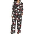 thumbnail image 3 of Christmas Pajamas Women's Two-Piece Christmas Pajamas Long Sleeve Button Shirt and Pants Set Home Clothes, 3 of 9