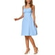 thumbnail image 4 of Vestido sin mangas de cuadros Gingham para mujer Inspire Chic, vestido midi fluido con fruncidos en línea A, a cuadros vintage, azul M, 4 of 6
