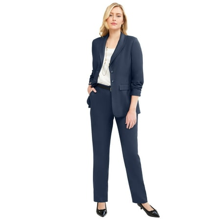 Jessica London Women's Plus Size Two Piece Single Breasted Pant Suit Set