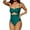 Teal, variant on Charmo Womens Scalloped One Piece Bathing Suit Cutout Swimsuit Monokini