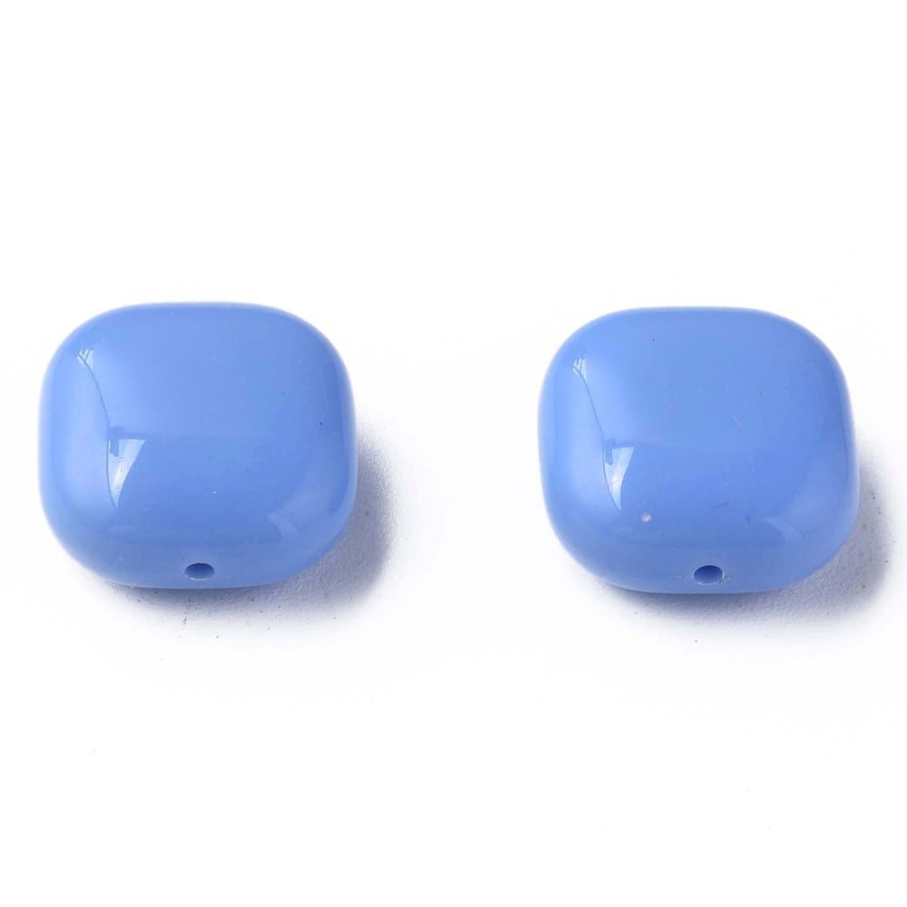 Opaque Acrylic Beads Square Cornflower Blue 15x15x7.5mm Hole: 1.2mm about 375pcs/500g