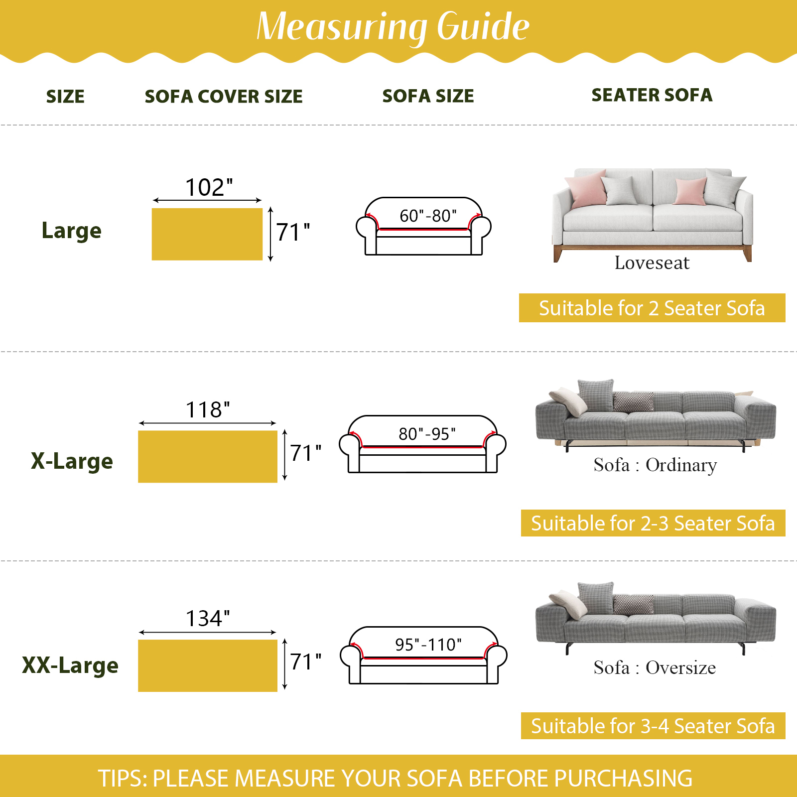 WOOW DEPOT Boho Chenille Sofa Cover Reversible w/ Tassel, Washable Throw Blanket L Shape Slipcover for 2 Cushion Couch, Mustard Yellow & White Geometric, 71"x118"
