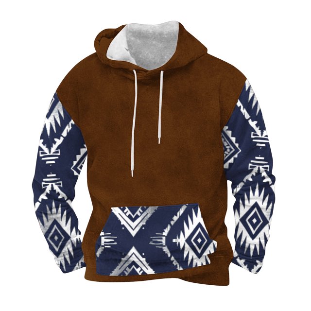 Sudadera con capucha para hombre, moderna, con cordón ajustable y bolsillo, estampada, deportiva y de ocio, sudadera con capucha, blusa de poliéster para hombre