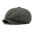 thumbnail image 2 of QLEICOM Hats for Men,Men's British Style Newsboy Cap with Classic Plaid Print and Short Brim Retro Eight-Panel for Vintage Fashion Enthusiasts Black, 2 of 3