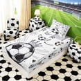 thumbnail image 5 of Erosebridal Sketch Soccer Twin Sheet Sets, Sport Bedding for Boys and Girls, 3-Piece, 1 Flat Sheet, 1 Fitted Sheet and 1 Pillowcase, 5 of 6