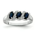 thumbnail image 1 of 925 Sterling Silver Sapphire Diamond Ring Gemstone, 1 of 6