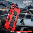 thumbnail image 6 of Compatible for iPhone Xs Case, iPhone X Case with HD Screen Protector 5.8 Inch,  Military Grade Built-in Magnetic Kickstand Shockproof Protective Cover Case for iPhone X/Xs, Red, 6 of 7