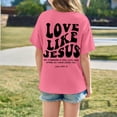 thumbnail image 4 of Yiyuu Girls Casual Loose T-Shirt Summer Letter Print Short Sleeve T Shirt Tee, Sizes 3-14, 4 of 7