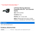 thumbnail image 2 of Left Driver Side Fog Light Cover - Compatible with 2010 - 2015 Chevy Equinox 2011 2012 2013 2014, 2 of 2