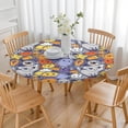 thumbnail image 3 of Halloween Cute Icons Collage Pattern Round Fitted Tablecloth with Elastic Edge,Dining Table Cover Waterproof,Outdoor Round Tablecloth for Camping,Dining,Indoor and Outdoor, 3 of 7