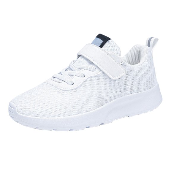 AUDeals Toddler Boys Girls Slip On Sports Shoes, Lightweight Breathable Walking Sneakers for Running and Training (White, 6-7 Years)