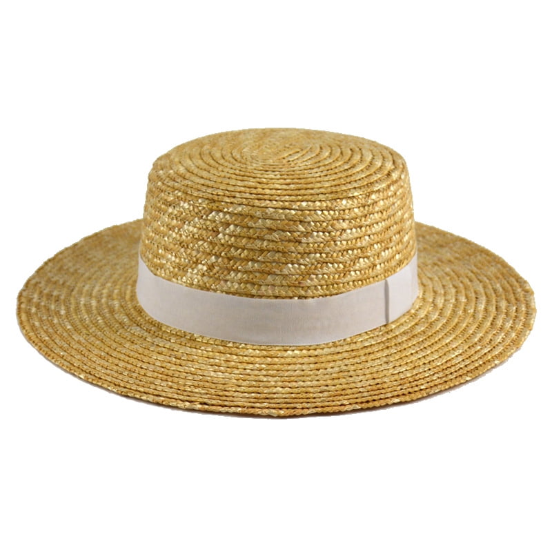 Boater Hats for Women Straw Skimmer Hat Wide Brim Roaring Halloween