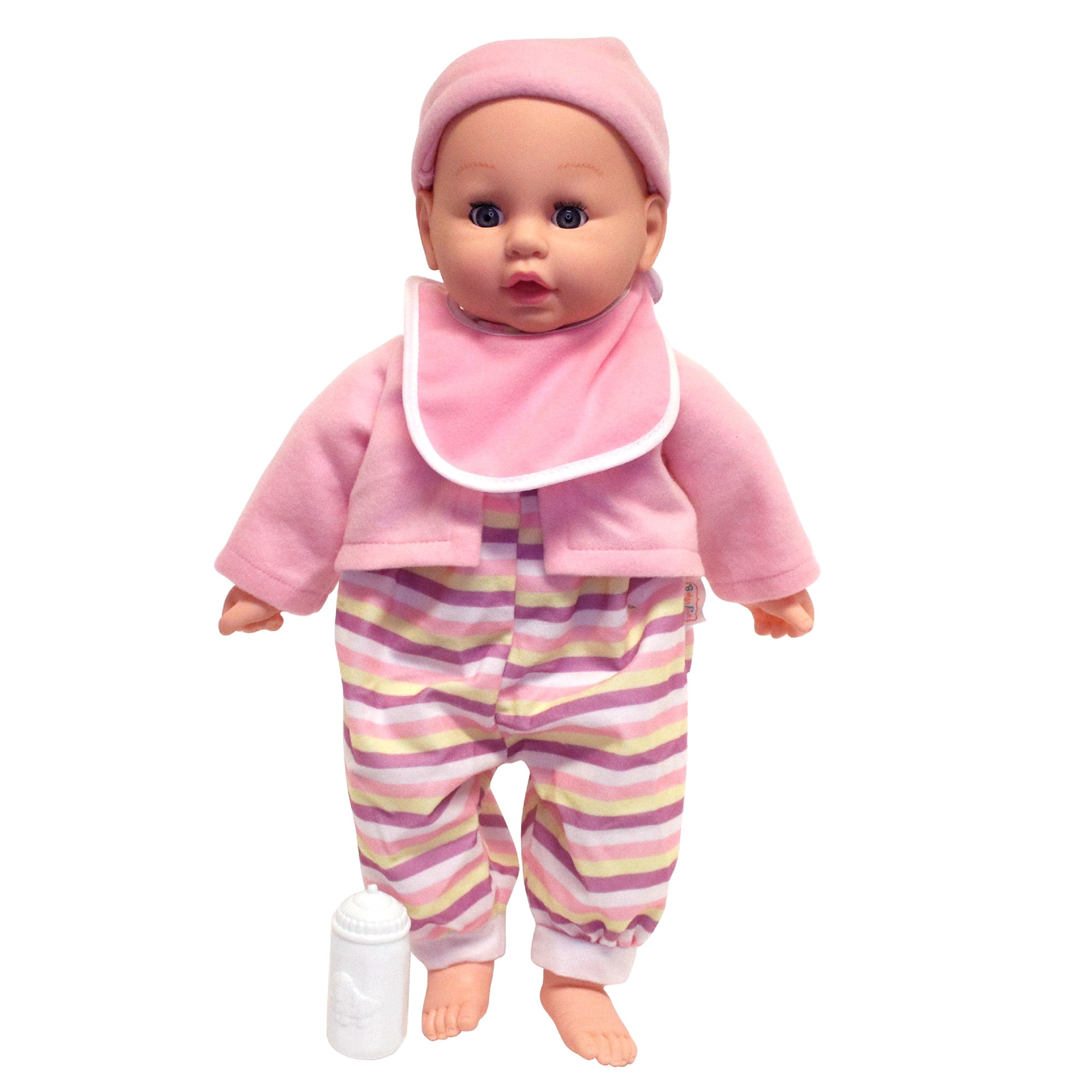 Baby's First: So Big - Striped Pajamas with Matching Baby Cap - 19" Baby Doll, 3pc Toy Care Accessories, Sleepy Time Eyes, Soft & Cuddly, Toddlers-Kids 2 years & UP