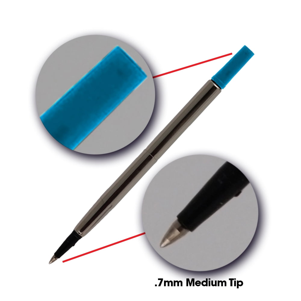 Jaymo Replacement for Parker Quink 1950324 - Measures 4.56 in / 116 mm Long - Rollerball Pen Refill - 24 Blue