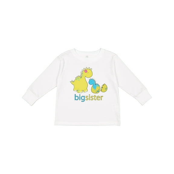 Inktastic Big Dinosaur Sister Girls Long Sleeve Toddler T-Shirt