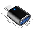 thumbnail image 3 of Conector de adaptador tipo C a USB OTG Indicador LED 3A Carga rápida (Negro), 3 of 3