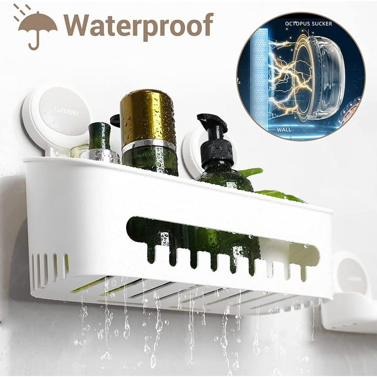 Shower Caddy Suction Cup, LUXEAR Shower Shelf Basket + Soap Dish