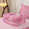 thumbnail image 5 of Homewish Funny Axolotl Zipper Twin Comforter Sets with Fitted Sheet and 2 Pillowcases For Kids Girls,Pink Animal Zipper Bedding Set,Pink Reversible,4 Pieces, 5 of 7