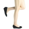 thumbnail image 2 of Dream Pairs Women's Mid Wedge Heel Pump Shoes Debbie color BLACK/SUEDE size 7.5 Wide Available, 2 of 7
