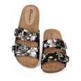 thumbnail image 4 of Breckelles CE45 Women Floral Open Toe Double Buckle Slip On Footbed Sandal, 4 of 5