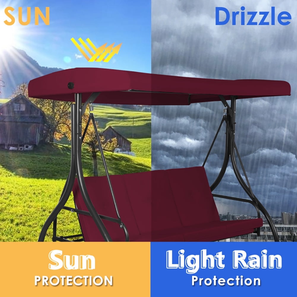 Aimee Lii 3 Seats Converting Outdoor Swing Canopy Hammock with Adjustable Tilt Canopy, Swing Chair Outdoor, Dark Red Aimee Lii 3 Seats Converting Outdoor Swing Canopy Hammock with Adjustable Tilt Canopy, Swing Chair Outdoor, Dark Red