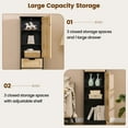 thumbnail image 4 of FANGSUM Tall Rattan Bathroom Cabinet with Doors and Adjustable Shelves, Freestanding Narrow Linen Cabinet for Living Room, 4 of 7