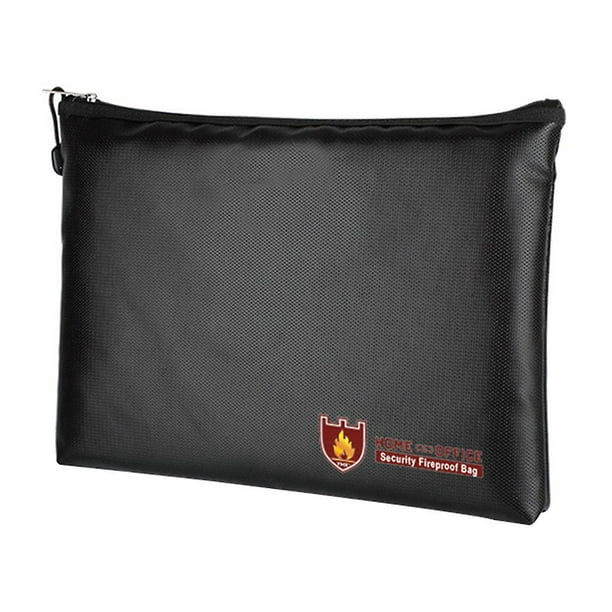 Bolsa de documentos ignífuga, bolsillo con cremallera resistente al fuego resistente al agua compatible con efectivo, archivo bancario, pasaportes, fotos, objetos de valor y protección de joyas Afortunado Sencillez