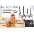 thumbnail image 3 of 7.0 Inches Professional Pet Cat Dog Grooming Shears Scissors, Straight, Curved, Thinning/Blending/Chunking Scissors Kit (4-Set), 3 of 6