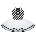 thumbnail image 3 of TSSOE Girls Christmas Sleeveless Striped Bow Ballet Leotard Mesh Tutu Dress Ballerina Dance Skirt Black 16, 3 of 7