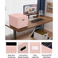 thumbnail image 6 of 2 Pack File Storage Organizer, Portable File Box with Lid, Fit for Letter/Legal File Folder Storage, Cream-pink (Leather) Box, 6 of 6