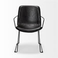 thumbnail image 3 of Pemberly Row Black Faux-Leather Dining Chair with Black Iron Frame, 3 of 8
