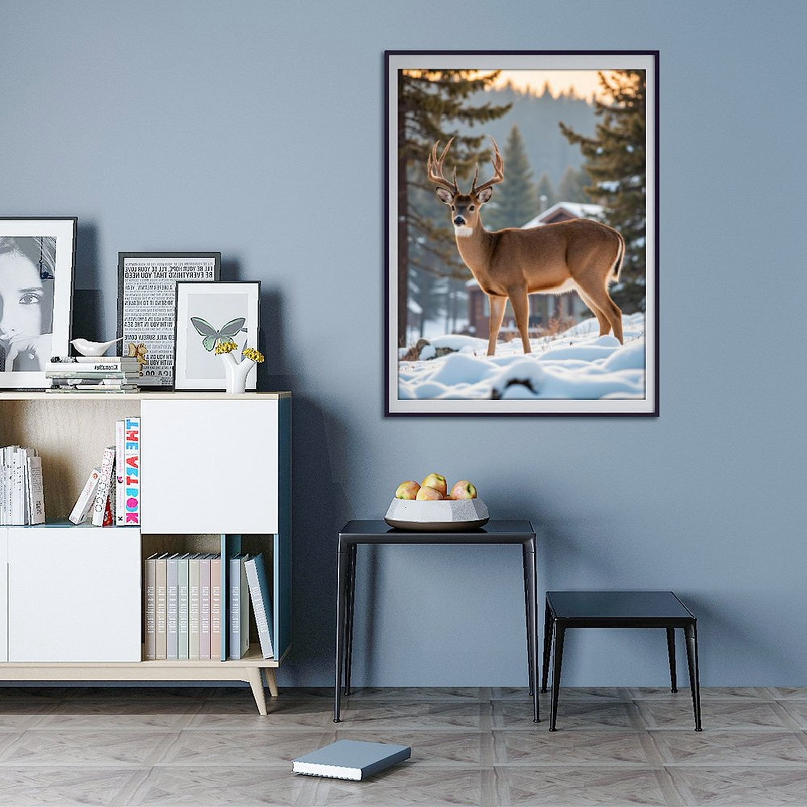 Diamond Art Kits for Adults - 5d Deer In Winter Woodland Scene Diamond Painting for Adults, Diamond Art for Adults Beginners, Diamond Painting Kits for Adults for Home Wall Decor
