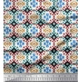 thumbnail image 1 of Soimoi Modal Satin Fabric Ikat Kilim Fabric Prints by Yard 42 Inch Wide, 1 of 1