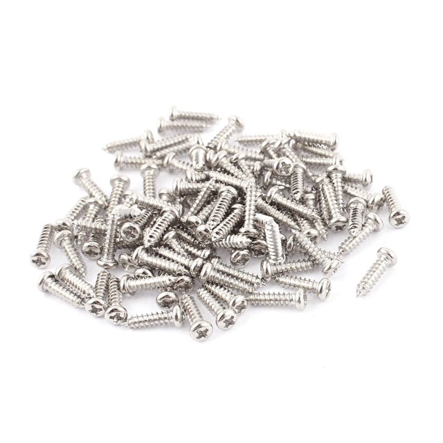 Unique Bargains 100 Pcs M2.6x10mm Stainless Steel Phillips Round Head Self Tapping Screws Bolts