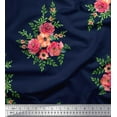 thumbnail image 1 of Soimoi Blue polyester Crepe Fabric Flower Floral Fabric Prints By Yard 52 Inch Wide, 1 of 3