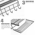 thumbnail image 5 of Huayishang Bathroom Shelf Bathroom Shelf Organizer Shower Caddy Storage Kitchen Rack with Traceless Transparent Adhesive No Drilling, Kitchen Essentials Clearance Sale Black, 5 of 5
