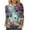 Green, variant on hgsbede 3/4 Sleeve T-Shirts for Women O-Neck Three Quarter Sleeve Autumn Printing Blouse Tops