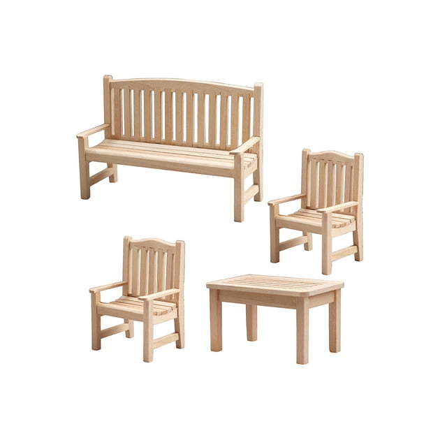 Vogacara 1: 12 Escala Niños Niñas Muñecas Sillas para el hogar DIY Simulación Decorativo Jardín Parque Balcón Sillón Muebles de casas de muñecas 4 unids/set Vogacara FN010833-04