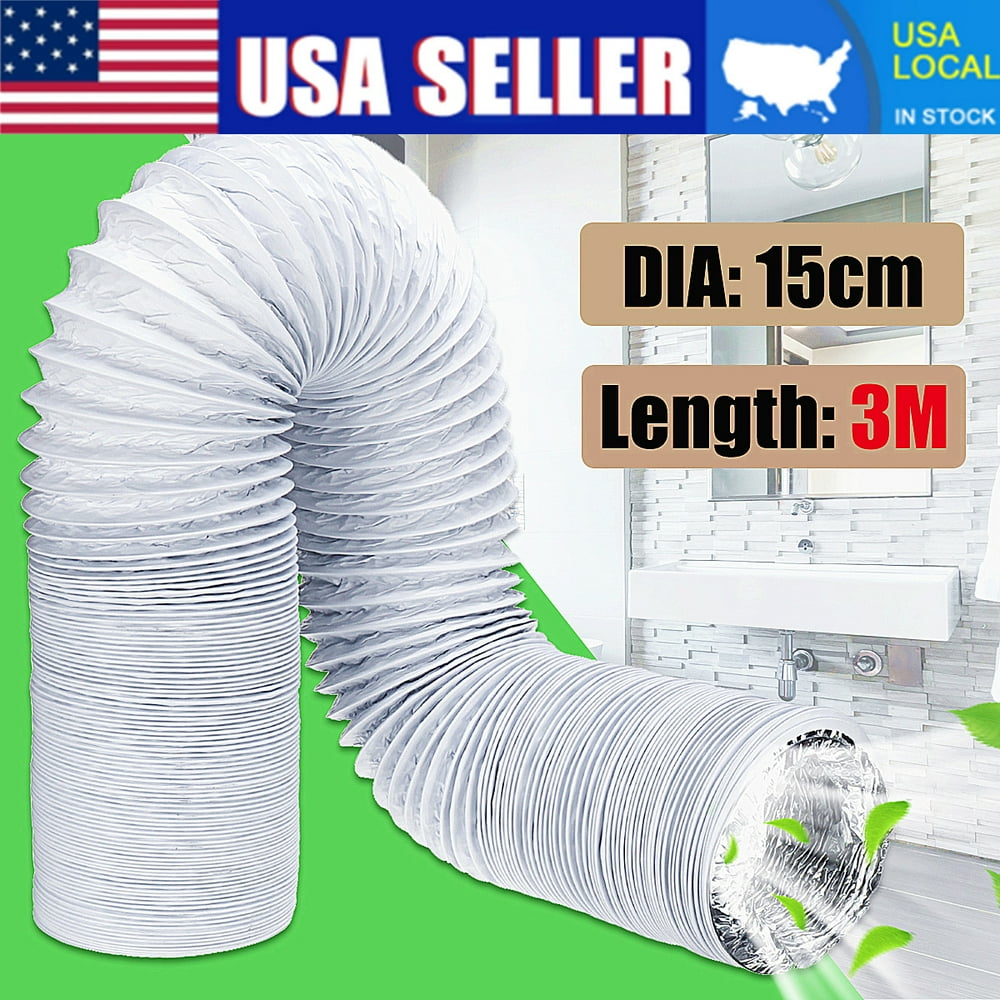 3 Meter 6" Diameter Outlet Flexible Air Conditioner Exhaust Pipe Window