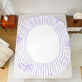 thumbnail image 5 of Feelyou Dreamy Bowknot Bow Queen Sheet Sets, Purple Lines Abstract Bed Set, 4pcs, 5 of 7