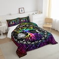 thumbnail image 3 of Tree of Life Comforter Set King Size,Colorful Sun and Moon Bedding Set for Men Women,Psychedelic Mandala Flowers Quilt Lightweight,Galaxy Stars Tribal Duvet Insert with 2 Pillow Shams Bedroom Decor, 3 of 6