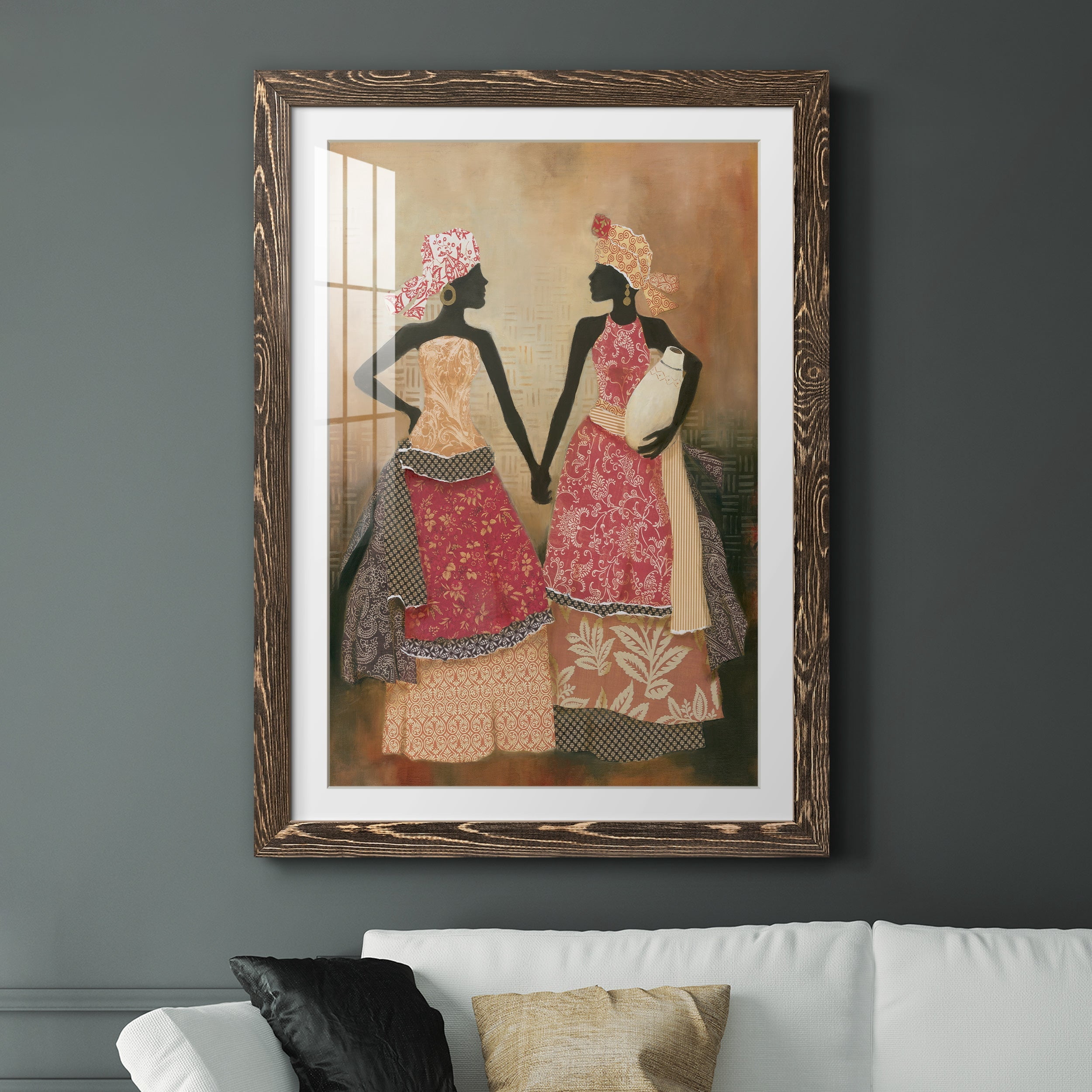 Village Women I - Premium Framed Print - Distressed Barnwood Frame - Ready to Hang