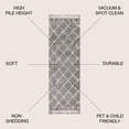 thumbnail image 3 of JONATHAN Y MERCER SHAG 2 x 8 Runner Rug, Mercer Plush Tassel Moroccan Geometric Trellis - Gray/Ivory, MCR101C-28, 3 of 4
