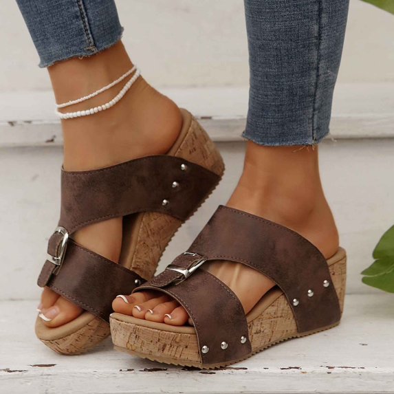 Slippers for Women,Slippers Comfortable Open Toe Sandals With Thick Sole For Casual Outdoor Relaxation Summer Style,Womens Slippers,Brown,8.5