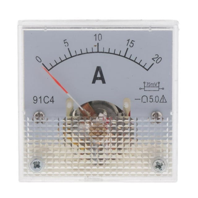 DC Rectangle Analog Panel Ammeter For Auto Circuit Or Other age Measurement 0-20A(75mV)