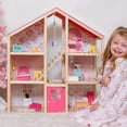 thumbnail image 6 of Tiny Land Wooden Dollhouse for Girls - 6 Rooms, 30pcs Furniture, DIY Pretend Play House, Gift for Ages 3+, 6 of 8
