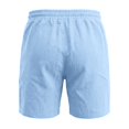 thumbnail image 4 of Satingcolo Mens Trunks Summer Beach Shorts Vacation Casual Athletic Shorts Daily Wear Comfy Waist Lightweight Shorts With Pockets Light Blue L, 4 of 5