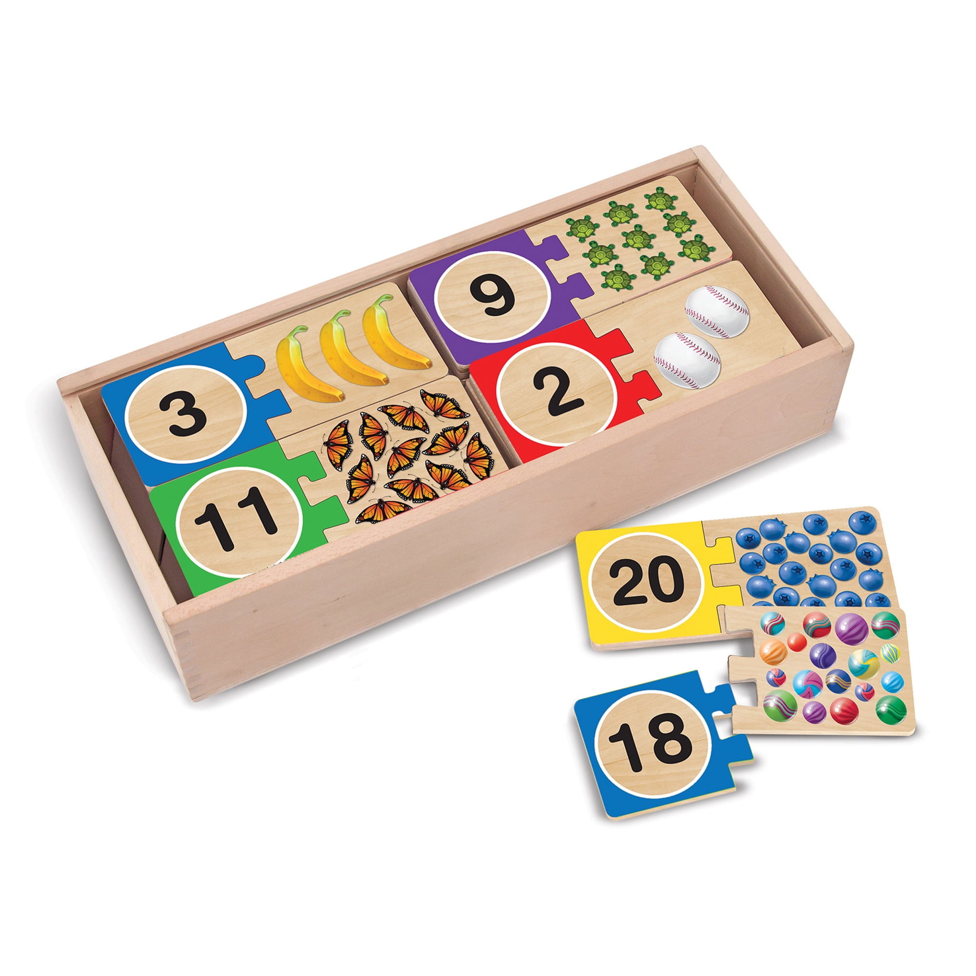 Wooden Lacing Learn to Sew & Count Game/Wooden Storage Box and Laces Included 