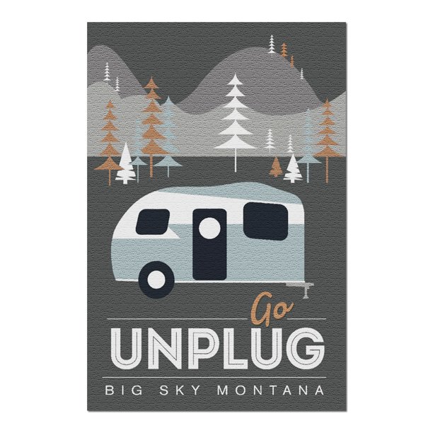 Big Sky Montana Go Unplug Retro Camper x30 Premium 1000 Piece Jigsaw Puzzle Made In Usa Walmart Com Walmart Com